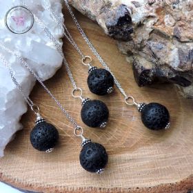 Lava Stone Essential Oil Diffuser Pendant Necklace